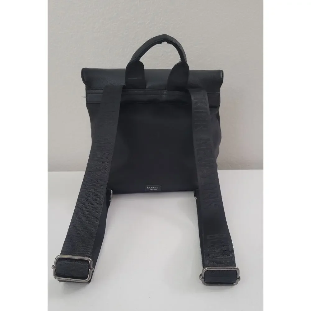 Botkier New York Black Nylon Leather Backpack Silver Hardware Women’s Bag
